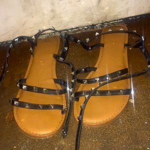 Spiked around the ankle sandals